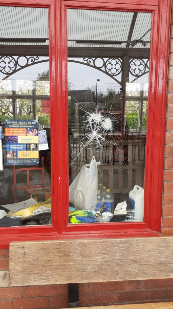 Smashed commercial window repair